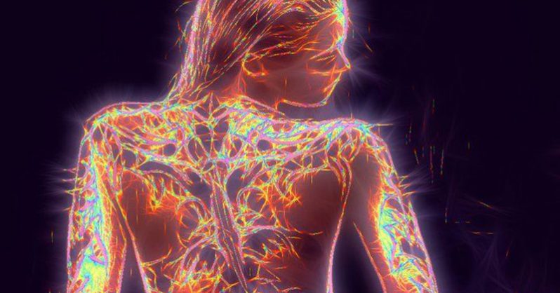 abstract image of young lady with chronic fibromyalgia